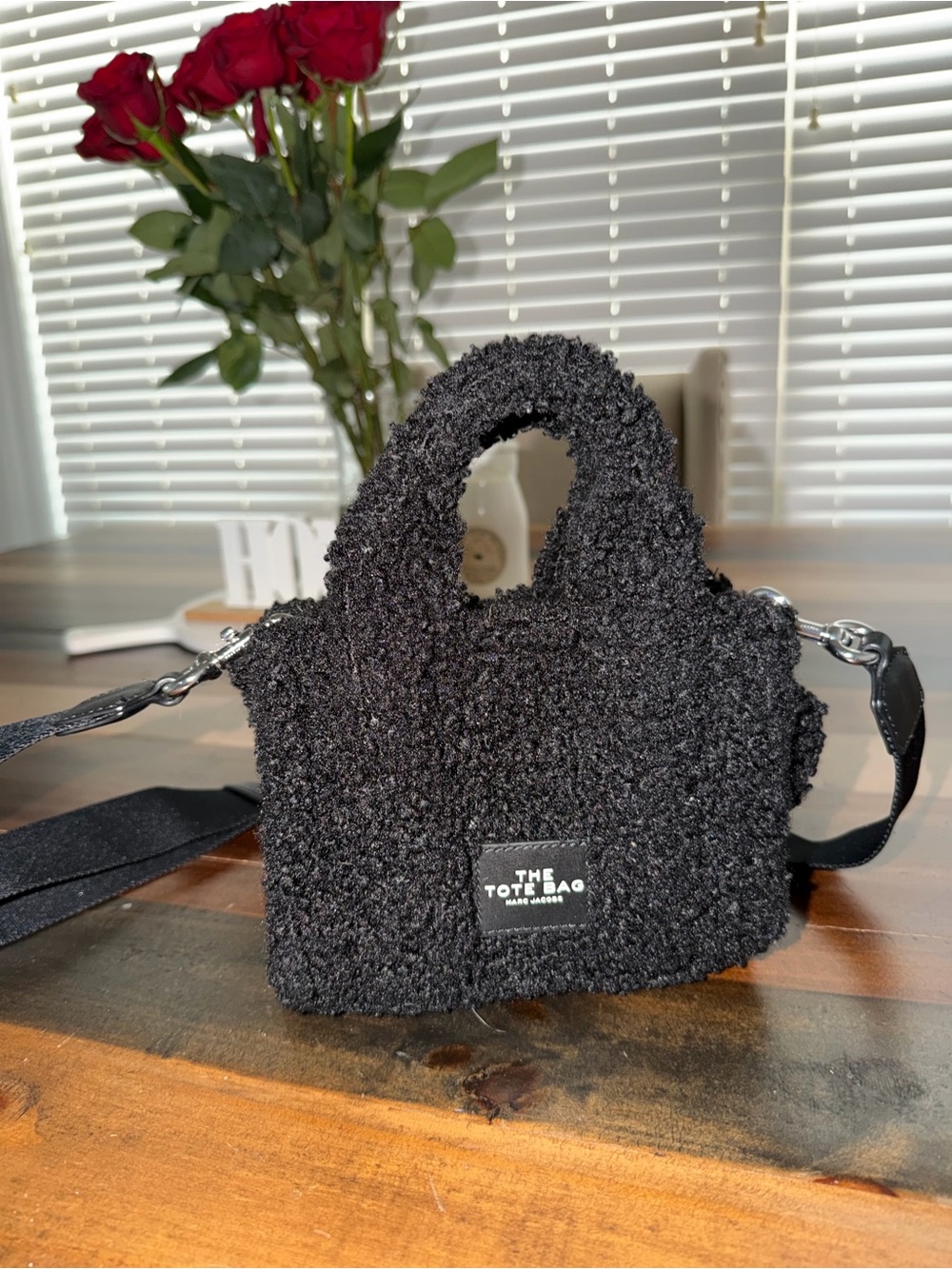 Marc Jacobs Black Bouclé Mini Tote with Removable Strap